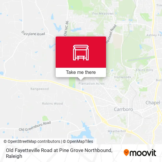 Mapa de Old Fayetteville Road at Pine Grove Northbound