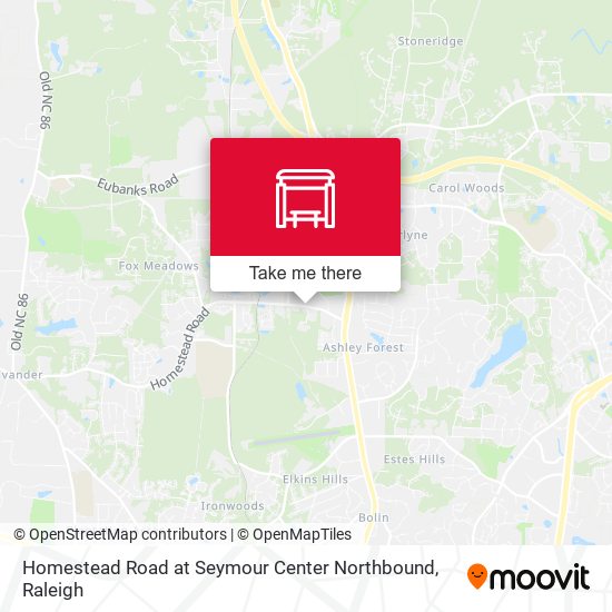 Homestead Road at Seymour Center Northbound map