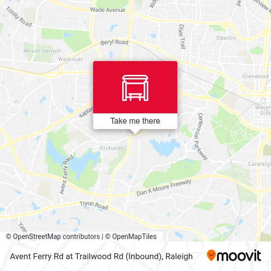 Avent Ferry Rd at Trailwood Rd (Inbound) map