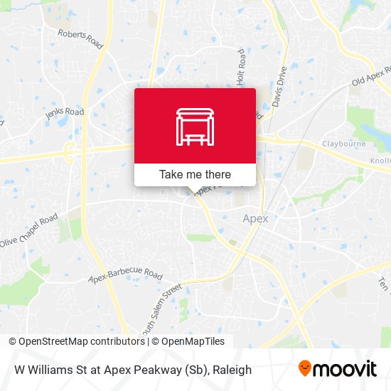 W Williams St at Apex Peakway (Sb) map