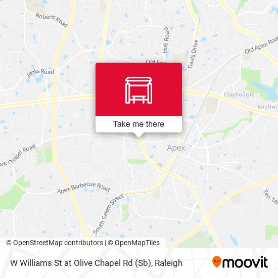 W Williams St at Olive Chapel Rd (Sb) map