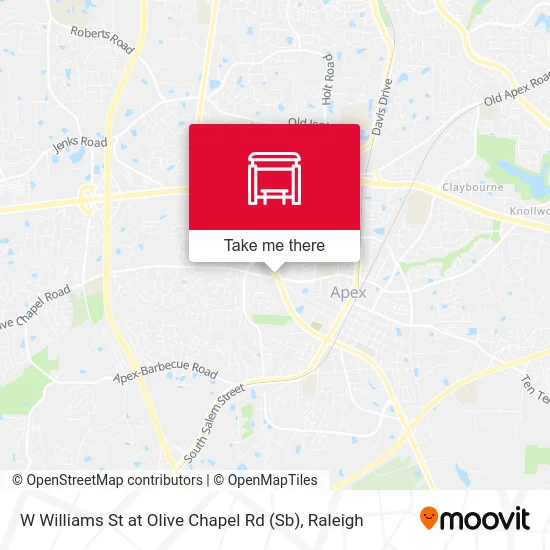 Mapa de W Williams St at Olive Chapel Rd (Sb)