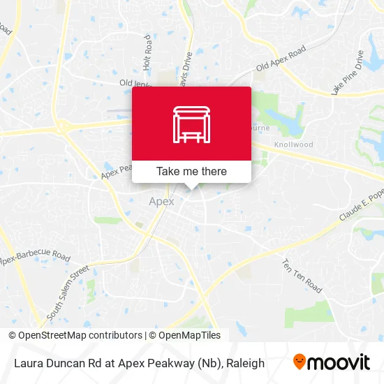 Laura Duncan Rd at Apex Peakway (Nb) map