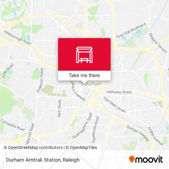 Mapa de Durham Amtrak Station