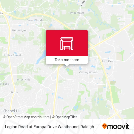 Legion Road at Europa Drive Westbound map