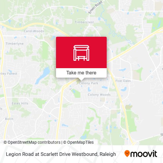Legion Road at Scarlett Drive Westbound map