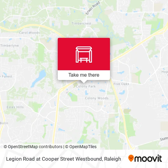 Legion Road at Cooper Street Westbound map