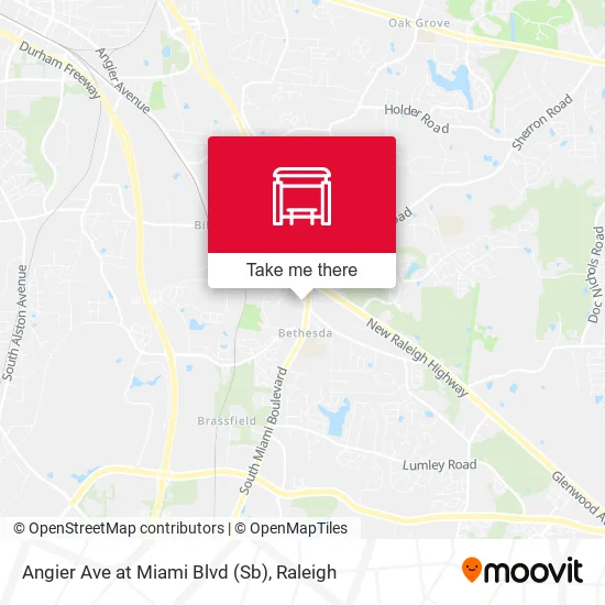 Angier Ave at Miami Blvd (Sb) map