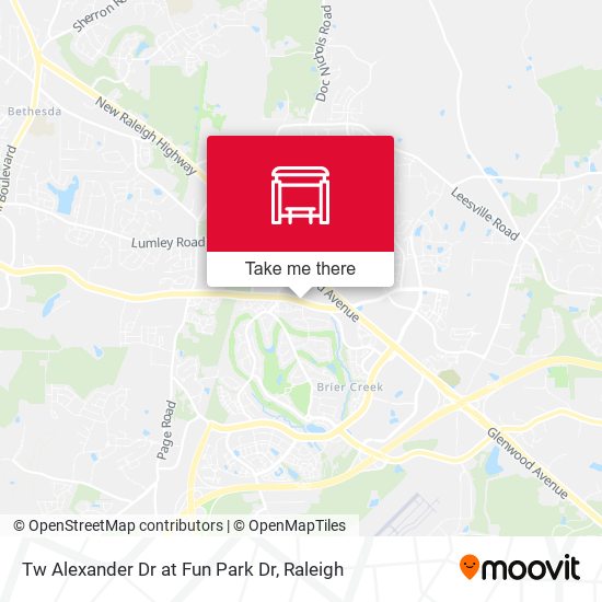Tw Alexander Dr at Fun Park Dr map