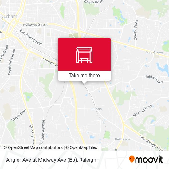 Angier Ave at Midway Ave (Eb) map