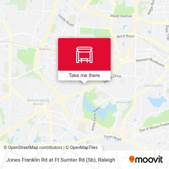 Mapa de Jones Franklin Rd at Ft Sumter Rd (Sb)