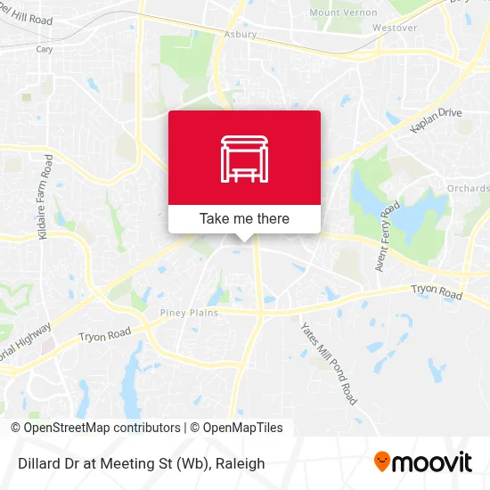 Dillard Dr at Meeting St (Wb) map