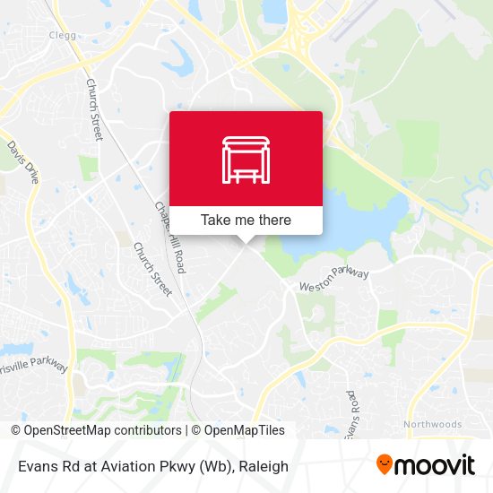 Evans Rd at Aviation Pkwy (Wb) map