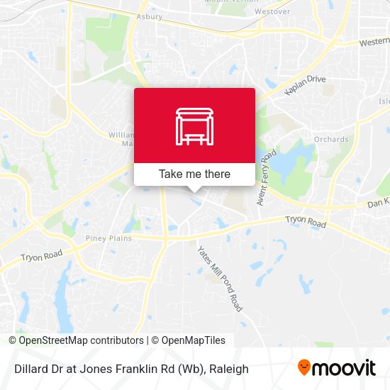 Dillard Dr at Jones Franklin Rd (Wb) map