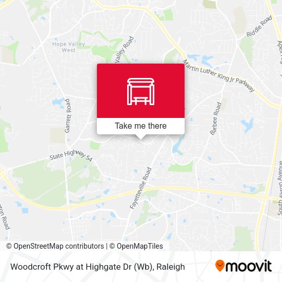 Mapa de Woodcroft Pkwy at Highgate Dr (Wb)