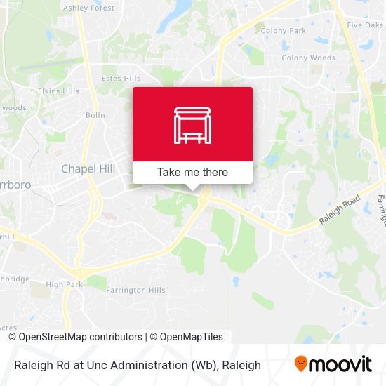 Raleigh Rd at Unc Administration (Wb) map