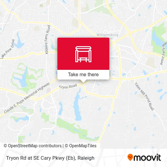 Tryon Rd at SE Cary Pkwy (Eb) map