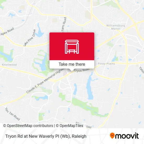 Tryon Rd at New Waverly Pl (Wb) map