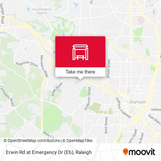 Erwin Rd at Emergency Dr (Eb) map