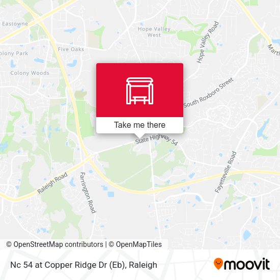 Nc 54 at Copper Ridge Dr (Eb) map