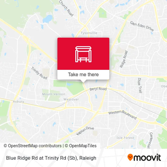 Mapa de Blue Ridge Rd at Trinity Rd (Sb)