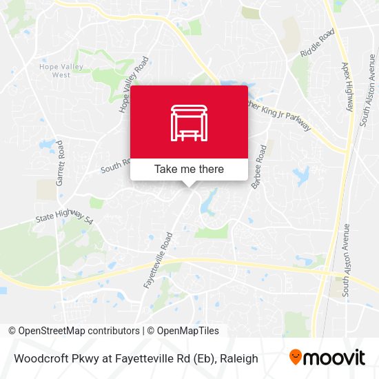 Mapa de Woodcroft Pkwy at Fayetteville Rd (Eb)