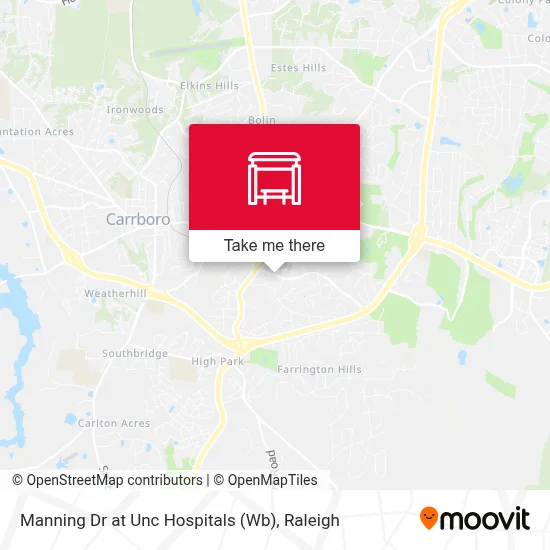 Manning Dr at Unc Hospitals (Wb) map