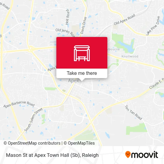 Mason St at Apex Town Hall (Sb) map