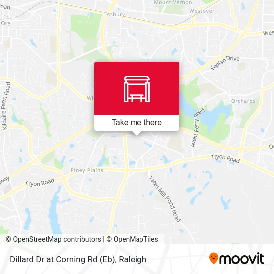 Dillard Dr at Corning Rd (Eb) map