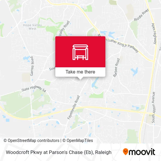 Woodcroft Pkwy at Parson's Chase (Eb) map