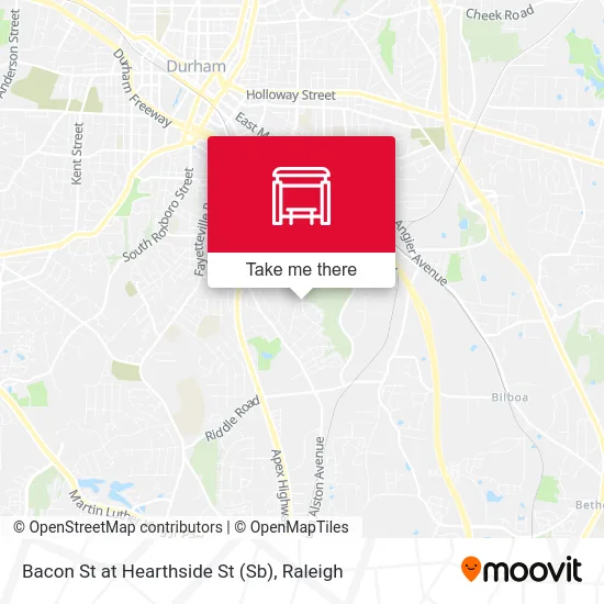 Bacon St at Hearthside St (Sb) map
