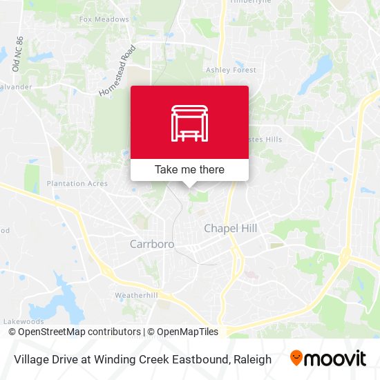 Village Drive at Winding Creek Eastbound map