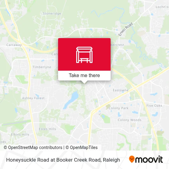 Honeysuckle Road at Booker Creek Road map