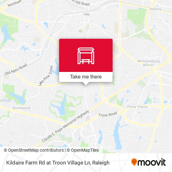 Mapa de Kildaire Farm Rd at Troon Village Ln