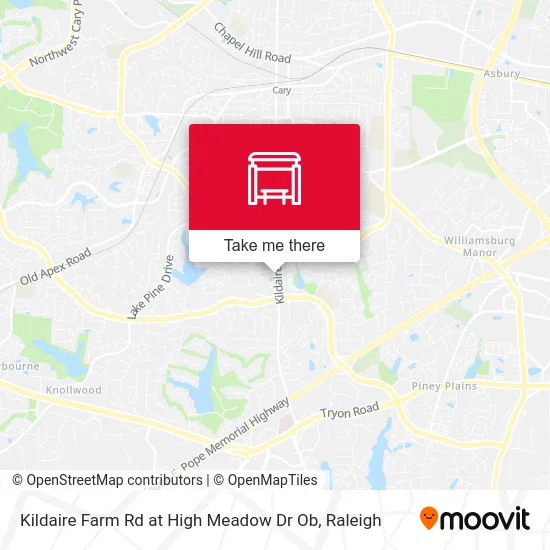 Kildaire Farm Rd at High Meadow Dr Ob map