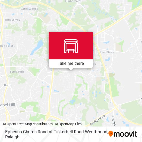 Ephesus Church Road at Tinkerbell Road Westbound map