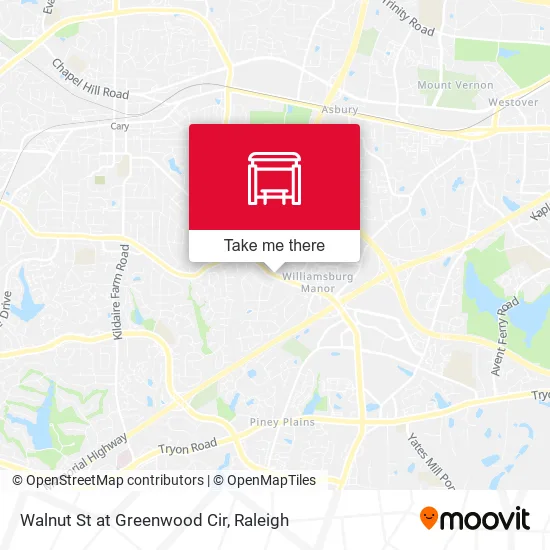 Mapa de Walnut St at Greenwood Cir