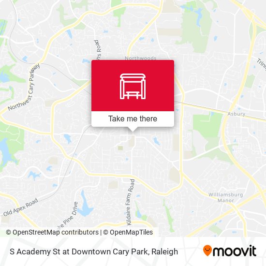 Mapa de S Academy St at Downtown Cary Park