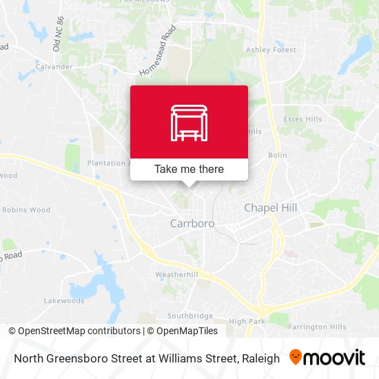North Greensboro Street at Williams Street map