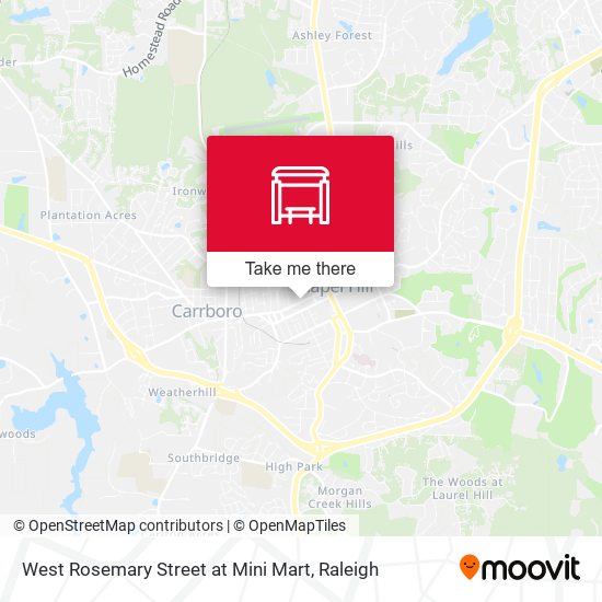 West Rosemary Street at Mini Mart map