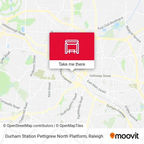 Durham Station Pettigrew North Platform map