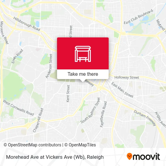 Morehead Ave at Vickers Ave (Wb) map