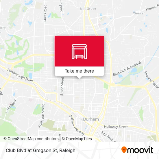Club Blvd at Gregson St map