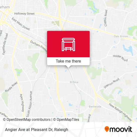 Angier Ave at Pleasant Dr map