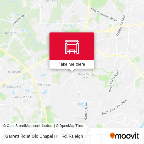 Garrett Rd at Old Chapel Hill Rd map