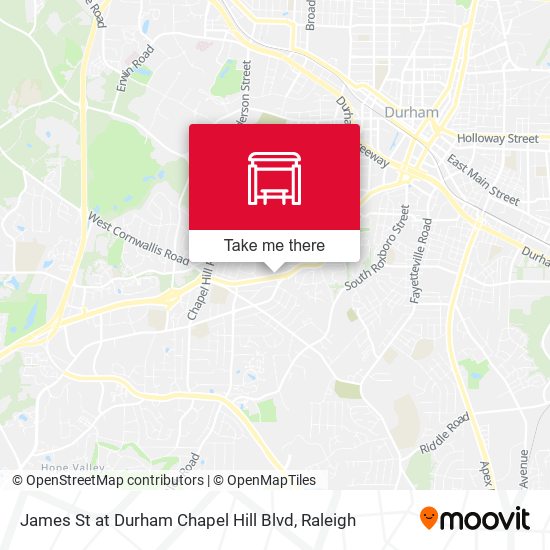 James St at Durham Chapel Hill Blvd map