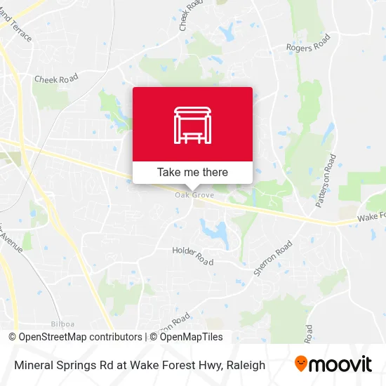 Mineral Springs Rd at Wake Forest Hwy map