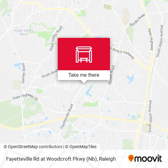 Mapa de Fayetteville Rd at Woodcroft Pkwy (Nb)
