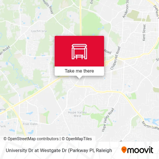 University Dr at Westgate Dr map