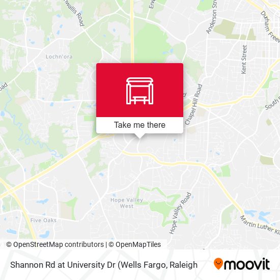 Shannon Rd at University Dr map